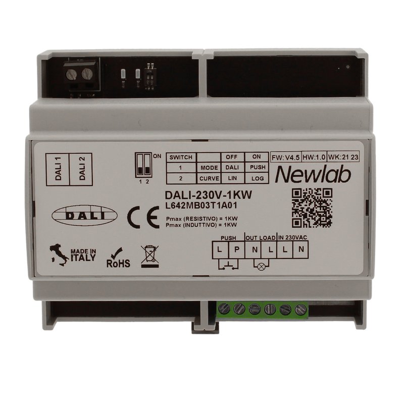 NEWLAB PUSH-230V-1KW Led Dimmer Taglio di Fase Da Guida DIN Con Ingresso Pulsante 110V 220V Max 1000W DALI1 DALI2 