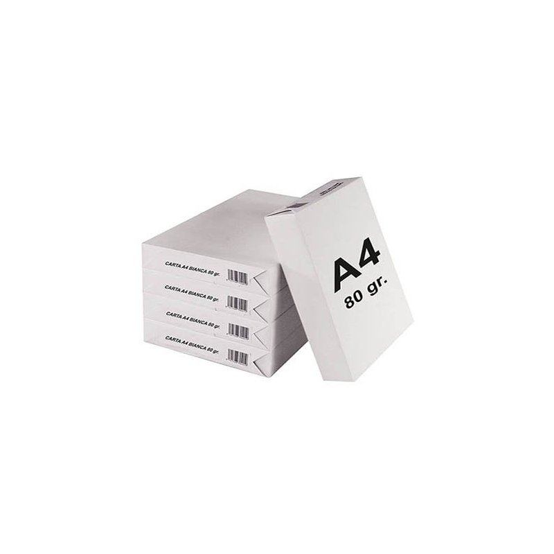 Confezione da 5 Risme Carta A4 80g/m² (2500 Fogli) per Stampanti e Fotocopiatrici