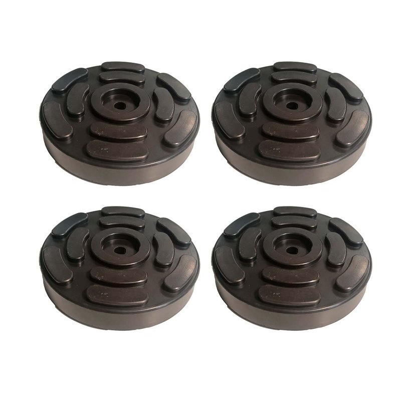 4 Pezzi Tamponi a Cuffia in Gomma Tondo 140x27mm Con Foro Centrale Per Ponte Sollevatore Ravaglioli OMCN