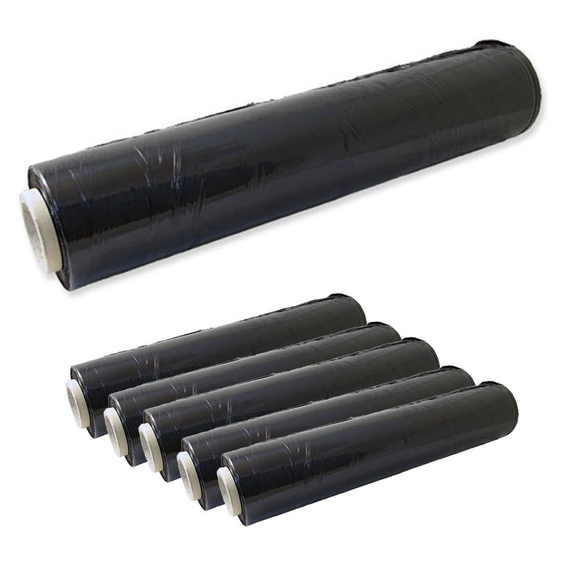 [AS319137X6] 6 Pezzi Pellicole Estensibile Nero Film da Imballaggio 1 rotolo 52cm x 2Kg Pellicola Adesiva Nero