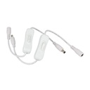 2 PZ Interruttori ON OFF Bianchi con Cavo Presa Femmina e Spina Maschio DC JACK 5,5mm x 2,1mm