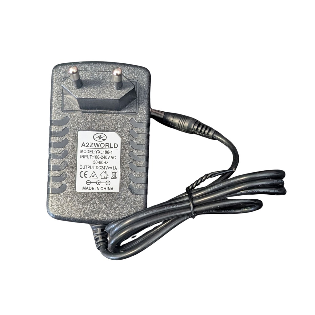 24V Trasformatore Alimentatore 24W 1A con Spina da Presa 220V a DC 24V Nero