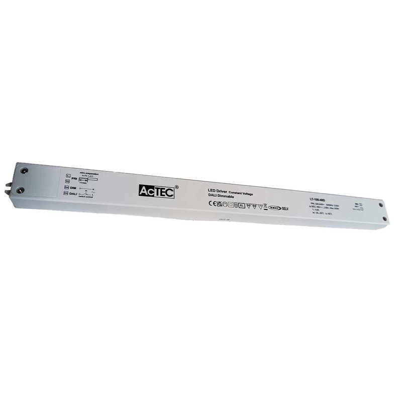 [AT-LT-100-48D] Alimentatore Dimmerabile DALI2 PUSH Pulsante 48V 100W Super Slim 400X32X21,6mm