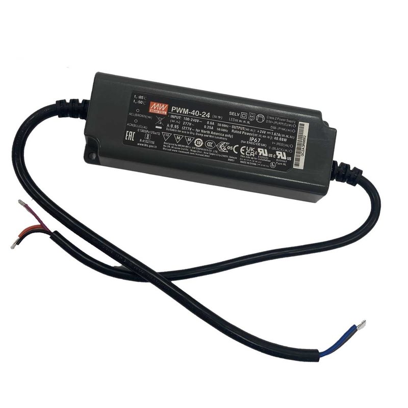 Alimentatore Led MW MEAN WELL PWM-40-24 Dimmerabile 40W 24V IP67 Dimming 3 in 1 0-10V 10V PWM Resistance