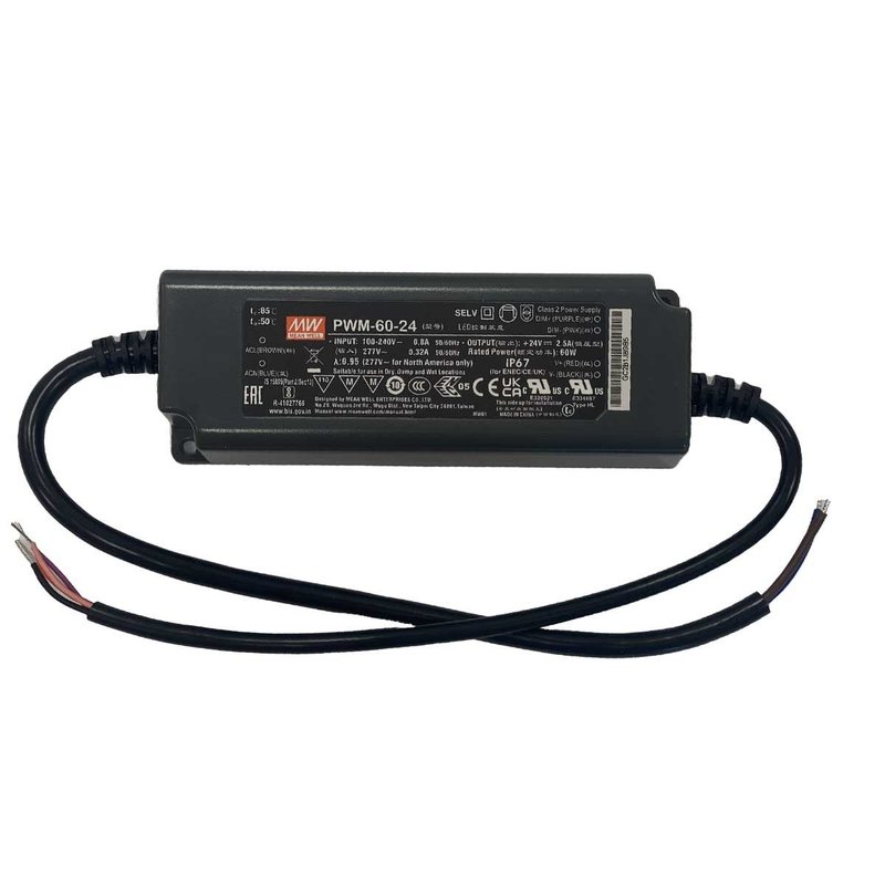 Alimentatore Led MW MEAN WELL PWM-60-24 Dimmerabile 60W 24V IP67 Dimming 3 in 1 0-10V 10V PWM Resistance