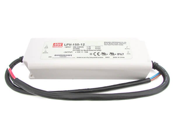 Alimentatore Trasformatore CV MW MEAN WELL Impermeabile IP67 12V 120W 10A LPV-150-12 Input 220V e 110V Input 220V e 110V