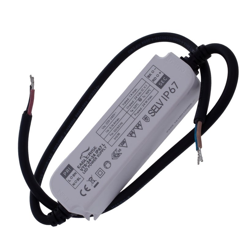Alimentatore Trasformatore LED Cerificato ENEC Output 24W 24V 1A Input 220V IP67 Compatibile LPV-24-24