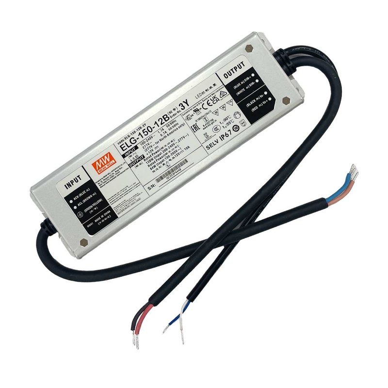 MW MEAN WELL ELG-150-12B-3Y Alimentatore Dimmerabile 0-10V PWM Resistenza IP67 120W 12V 10A Input 220V e 110V