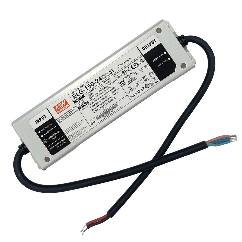 MW MEAN WELL ELG-150-24-3Y Alimentatore IP67 150W 24V 6,25A Input 220V e 110V