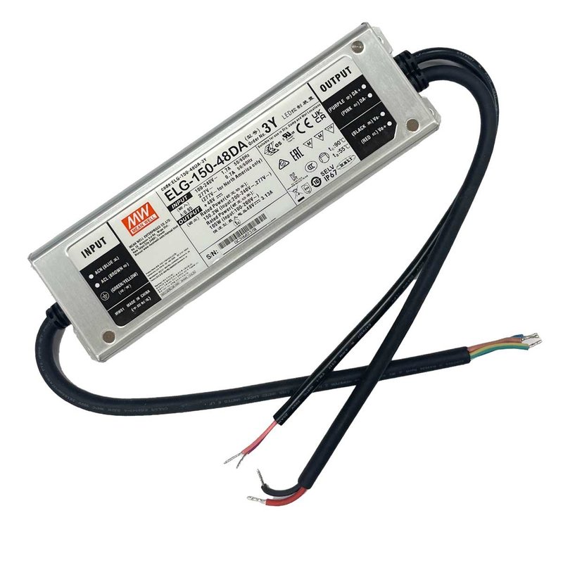 MW MEAN WELL ELG-150-48DA-3Y Alimentatore Dimmerabile DALI IP67 150W 48V 3,13A Input 220V e 110V