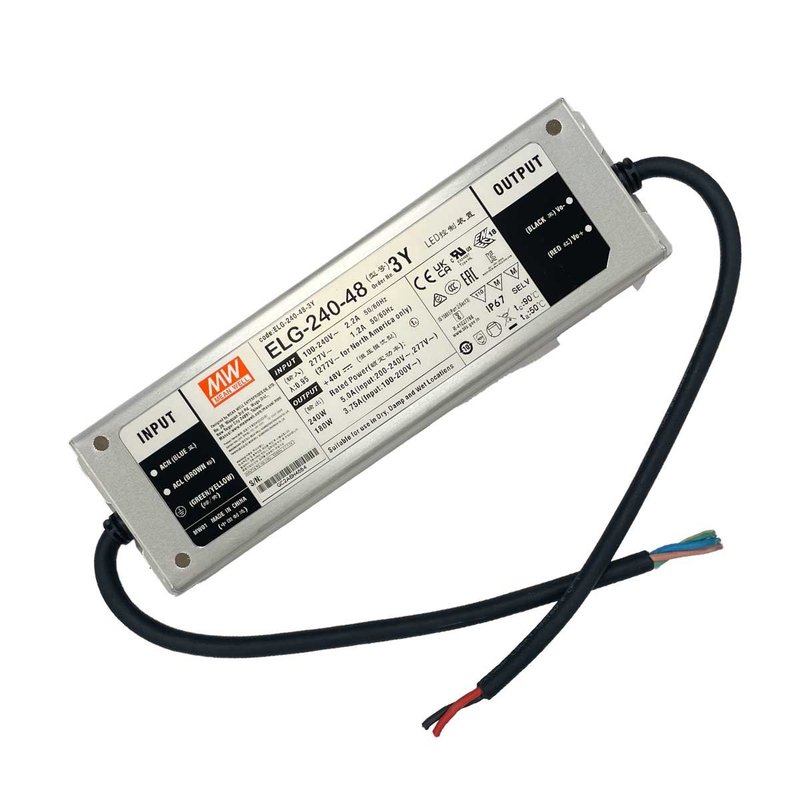 MW MEAN WELL ELG-240-48-3Y Alimentatore IP67 200W 48V 5A Input 220V e 110V