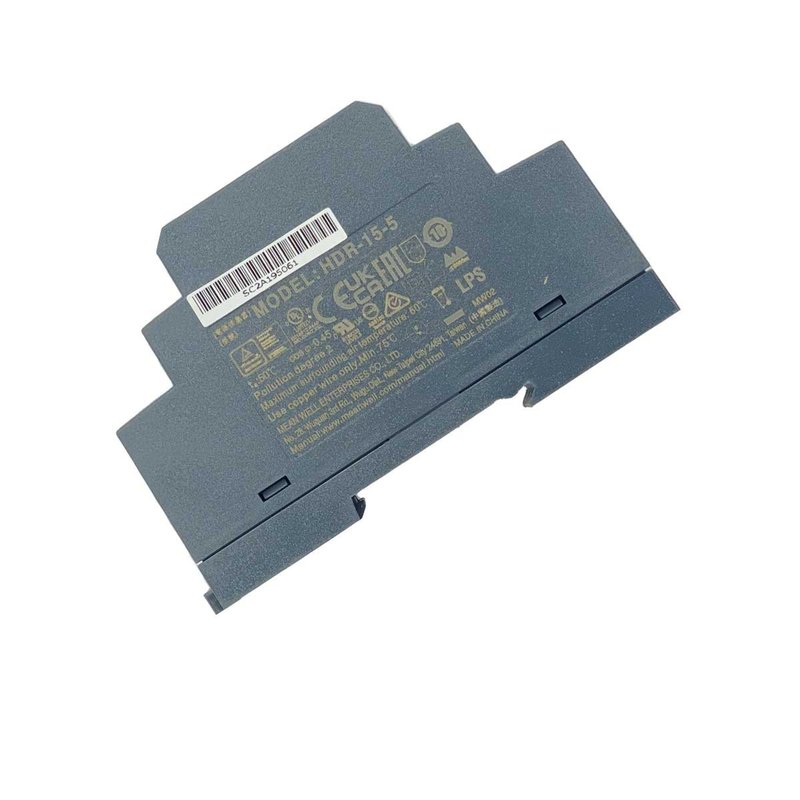 MW MEAN WELL HDR-15-5 Alimentatore Guida DIN Ultra Slim 12W 5V 2,4A Input 220V e 110V