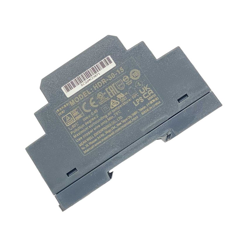 MW MEAN WELL HDR-30-15 Alimentatore Guida DIN Ultra Slim 30W 15V 2A Input 220V e 110V