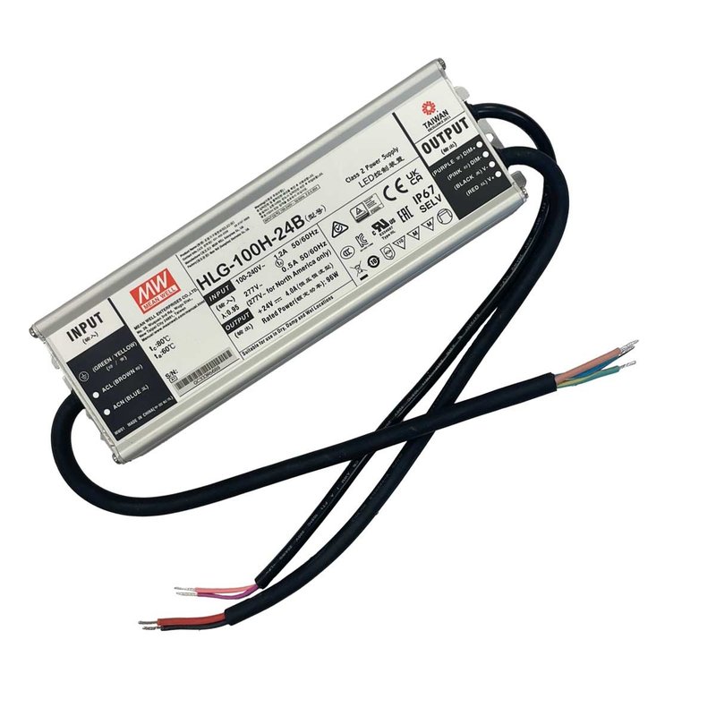 MW MEAN WELL HLG-100H-24B Alimentatore Led Driver CC CV Dimmerabile 96W 24V 4A IP67 Input 220V 110V