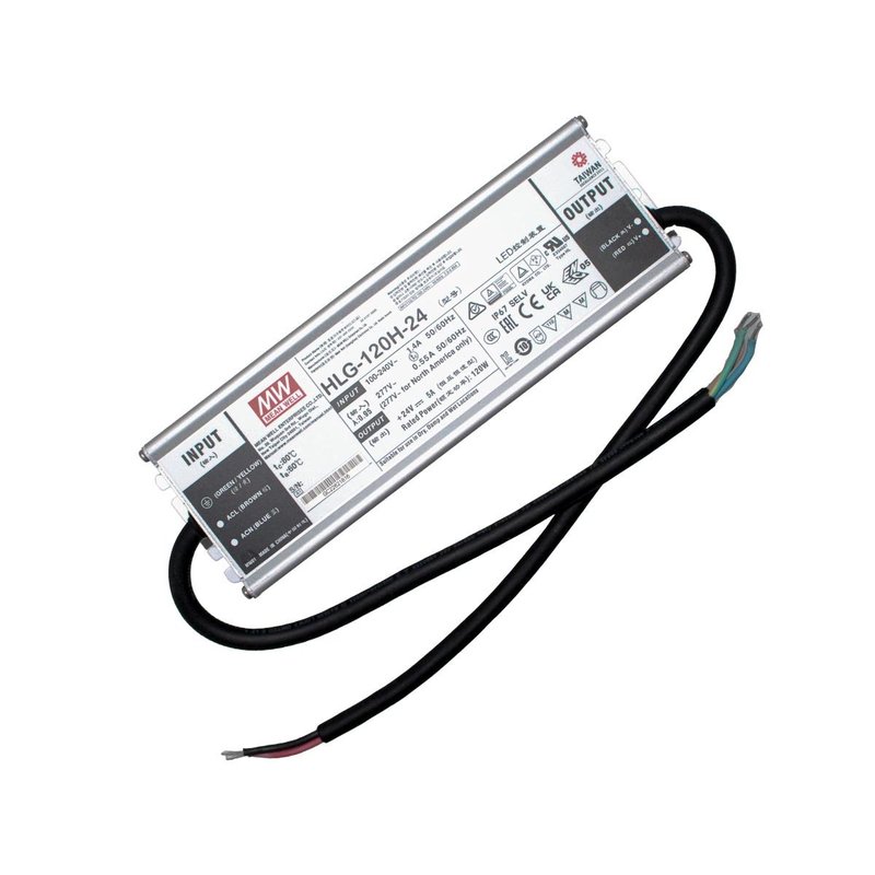MW MEAN WELL HLG-120H-24 Alimentatore Led Driver CC CV 120W 24V 5A IP67 Input 220V 110V