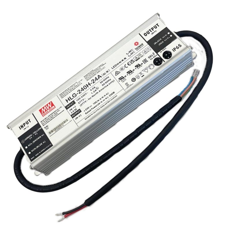 MW MEAN WELL HLG-240H-24A Alimentatore Led Driver IP67 240W 24V 10A Input 220V e 110V