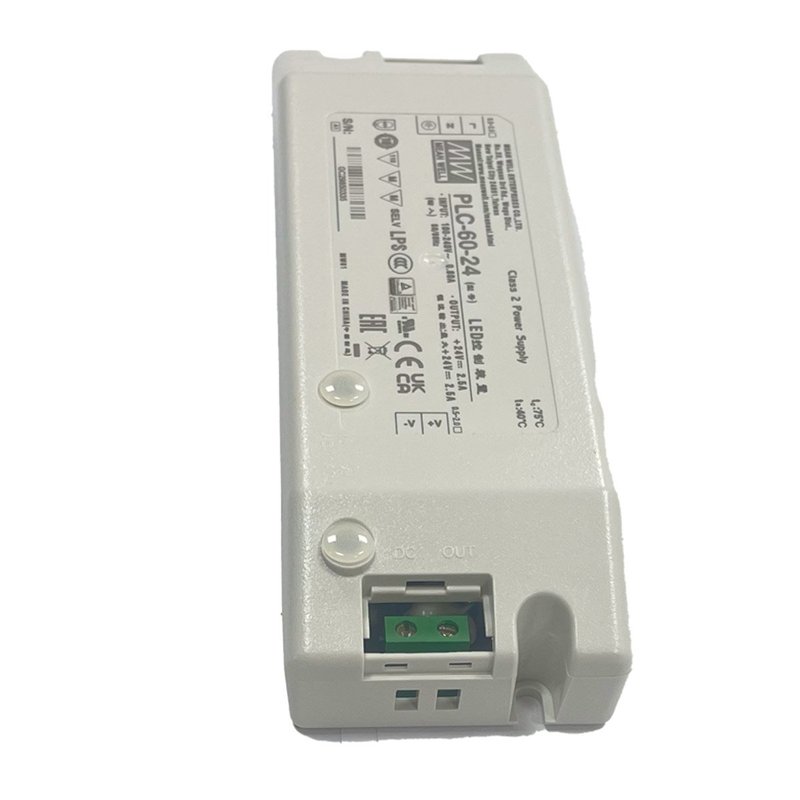 MW MEAN WELL PLC-60-24 Alimentatore 24V 2,5A 60W Con Scatola Chiusa In Plastica Input 220V e 110V