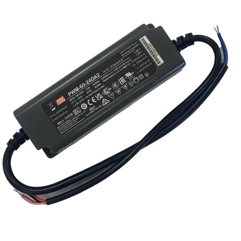 MW MEAN WELL PWM-60-24DA2 Alimentatore Led Dimmerabile DALI e DALI-2 60W 24V 2,5A IP67 Input 220V e 110V