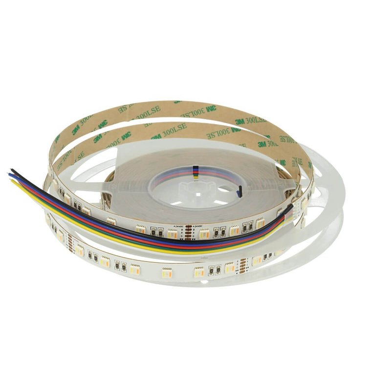 24V Bobina Striscia Striscia Led RGB + CCT 5 Colori Canali 23W/M RGB+W+WW 5 Metri