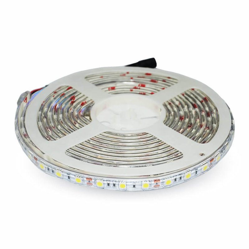 Bobina Striscia Led 300 SMD 5050 12V 10,8W/M Caldo 3000K IP65 Impermeabile 5 Metri Unguente Di Silicone Incluso SKU-212149