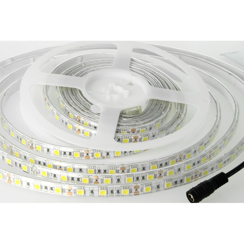 Bobina Striscia Led 300 SMD 5050 12V 10,8W/M Neutro 4000K IP65 Impermeabile 5 Metri Unguente Di Silicone Incluso SKU-212150