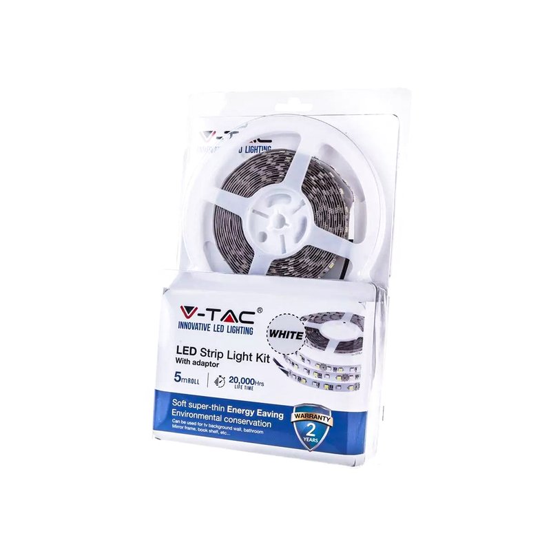 Kit Bobina Striscia Led Con Alimentatore Incluso 12V 18W 4000K 3,6W/M 5M/Roll SKU-2351