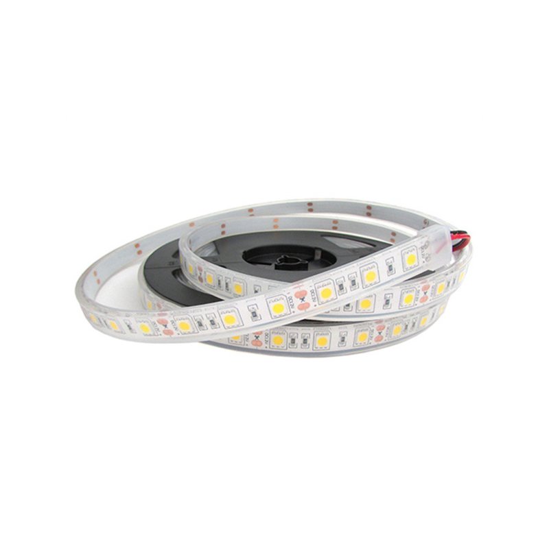 Striscia Strip Bobina Striscia Led Impermeabile IP68 Bianco Caldo 3000K Con 300 Smd 5050 5 Metri
