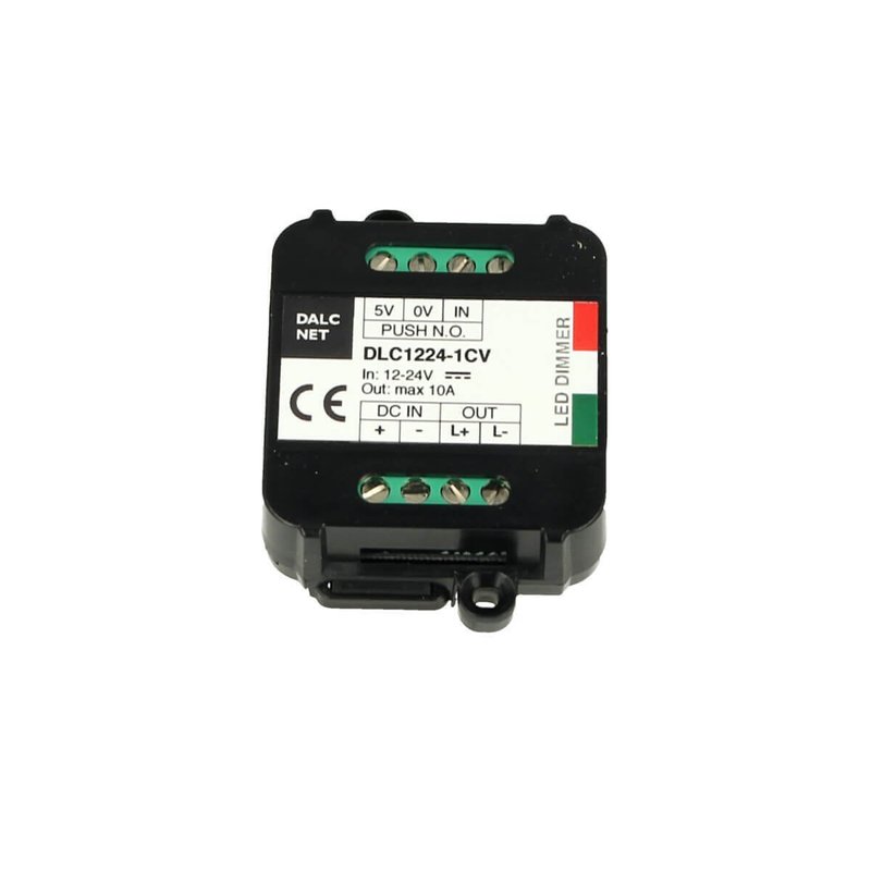 Easy Led Fader Dimmer Driver 12V 24V 10A Con Pulsante N.O. Push DLC1224-1CV
