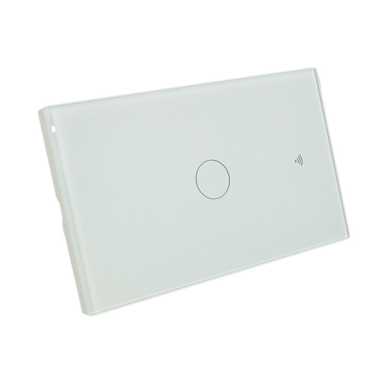 Interruttore Wifi Da Parete Pannello Touch 1 Tasto Colore Bianco WiFi + RF 433 Compatibile con Amazon Alexa e Google Home