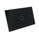 Interruttore Wifi Da Parete Pannello Touch 1 Tasto Colore Nero WiFi + RF 433 Compatibile con Amazon Alexa e Google Home
