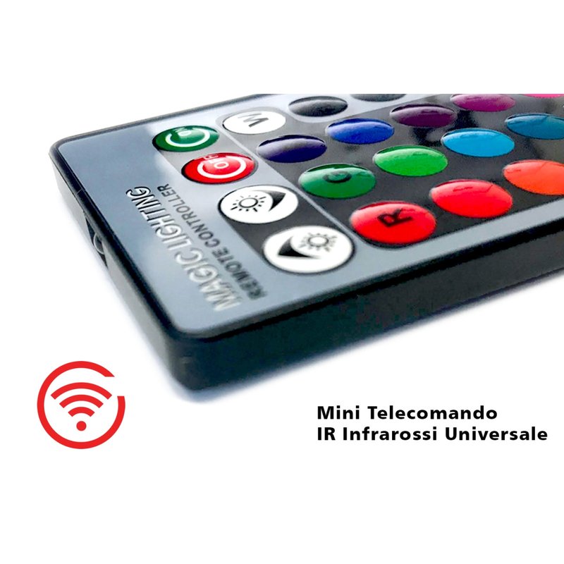 Mini telecomando IR universale 24 tasti, infrarosso, con batteria CR2025 inclusa