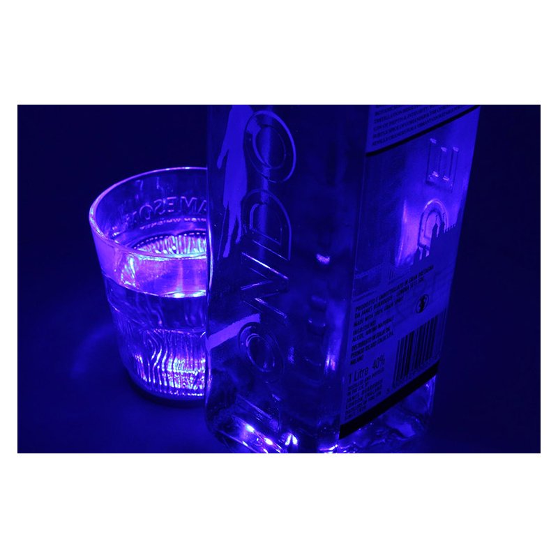 2 PZ Luce Led Sottobottiglia Sottobicchiere Colore Blu Blue Luminoso Per Decorazione Festiva Bar Pub DJ
