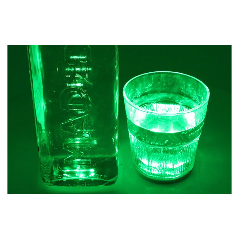 2 PZ Luci LED Sottobottiglia Sottobicchiere Verde Decorazione Festa Matrimonio