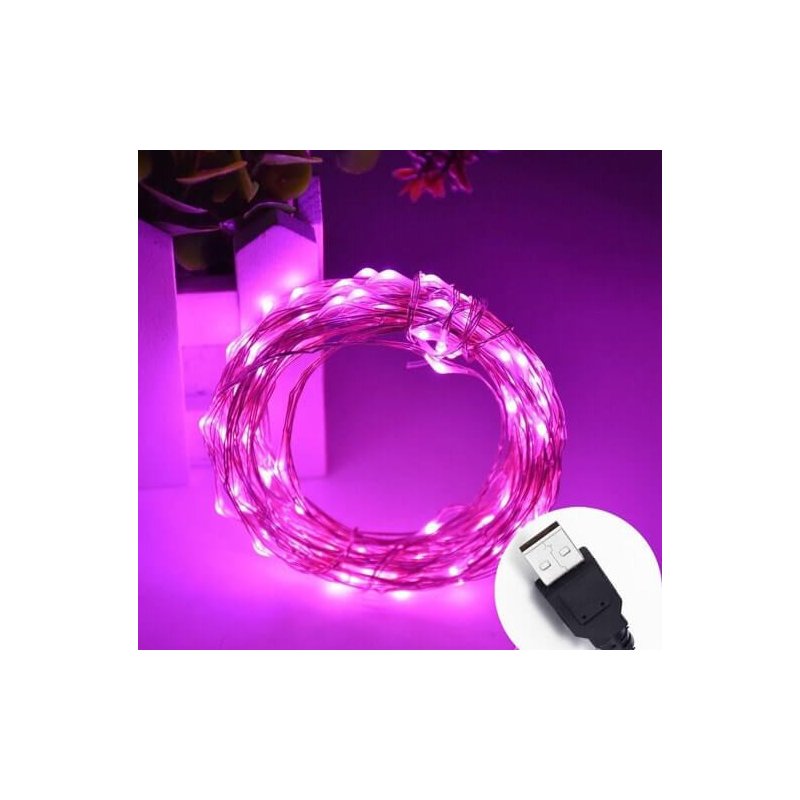 Stringa LED USB viola violetta 5 metri, 50 LED, IP67, decorazione PC gaming