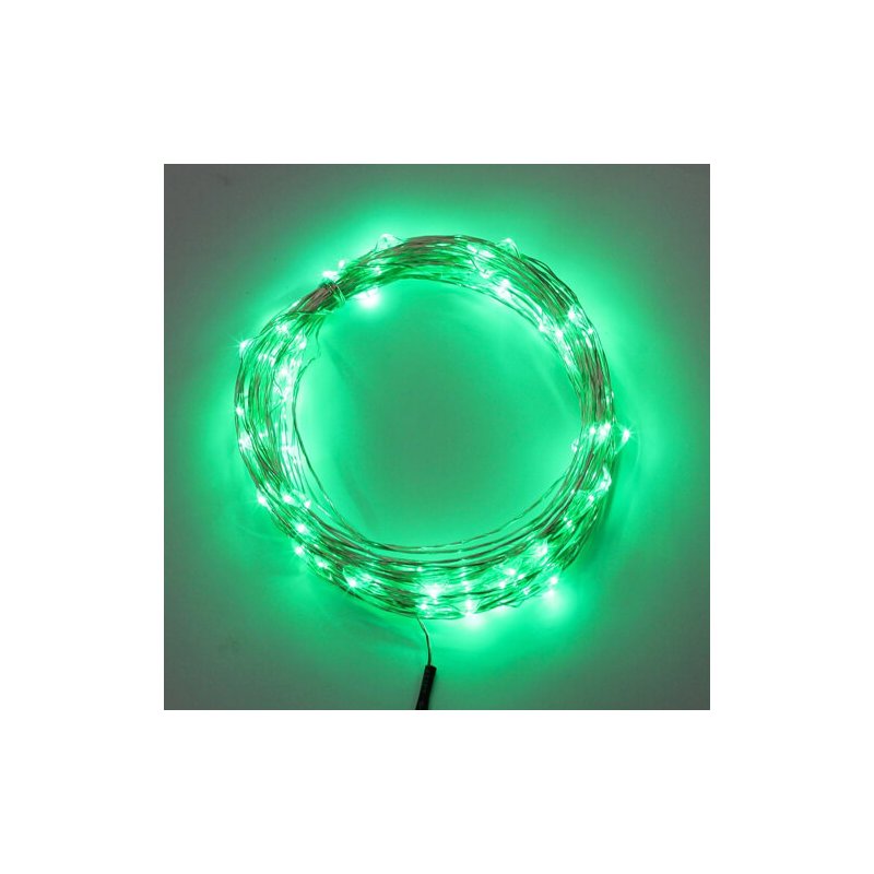 Stringa LED USB verde filo rame 10 metri, 100 LED, IP67, illuminazione PC gaming