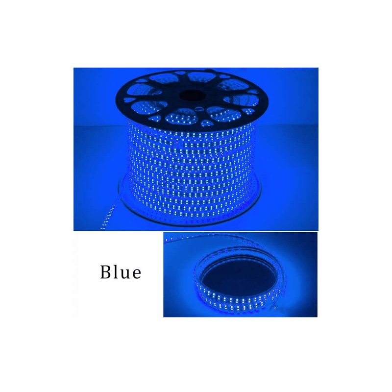 1 metro striscia LED 220V blu, impermeabile IP67, interno esterno