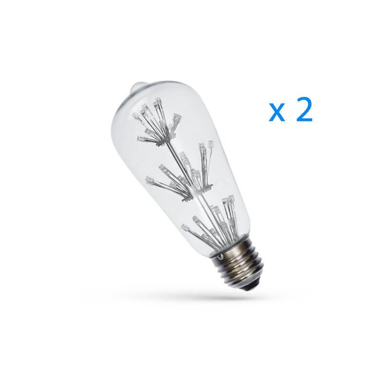 2 pz lampade LED E27 giallo arancione 3W, 45 LED F3, 360°, 220V