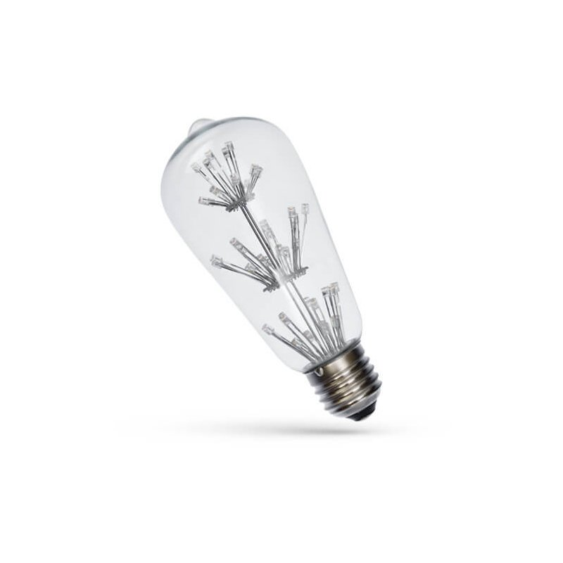 2 PZ Lampade Led E27 RGB 3W 45 Led F3 Cambi Colori Automatico Cromoterapia Diametro 64mm Altezza 143mm