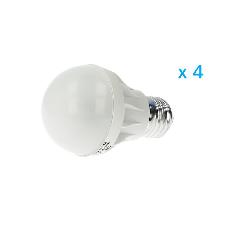 4 pz lampade LED E27 bulbo G55 5W, bianco freddo 6000K, 450 lm