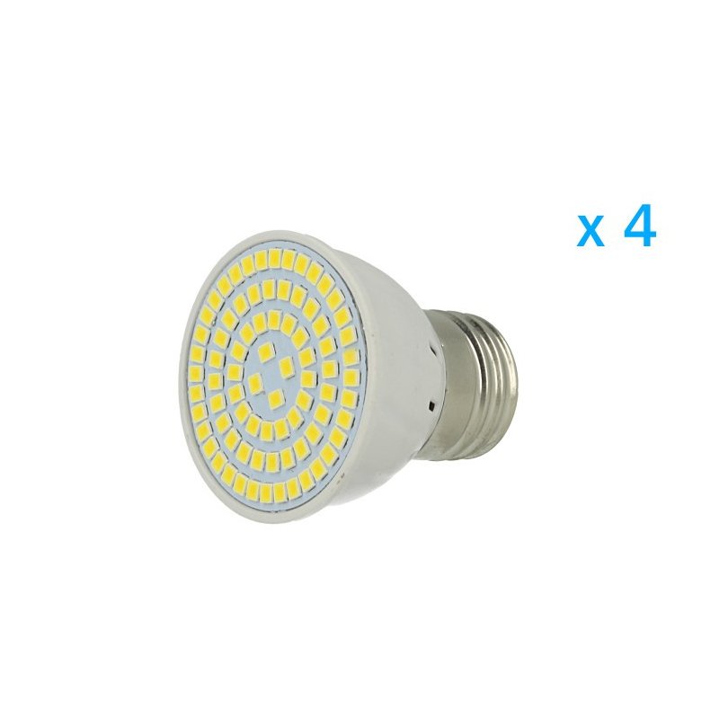 4 pz lampade LED E27 spot 4W, bianco caldo 3000K, 80 SMD 2835