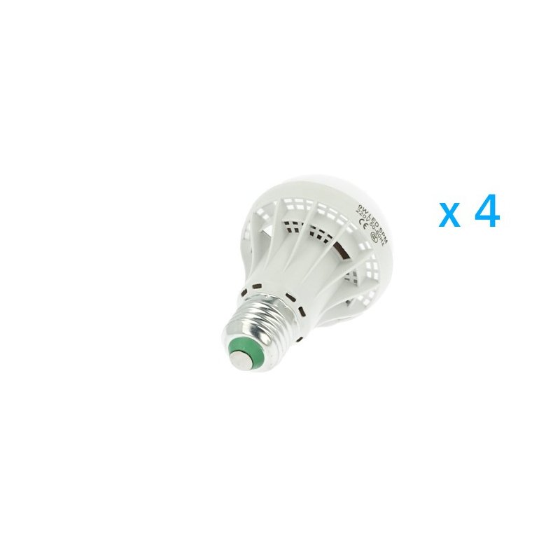 4 pz lampade LED E27 bulbo A60 9W, bianco freddo 6000K, 800 lm