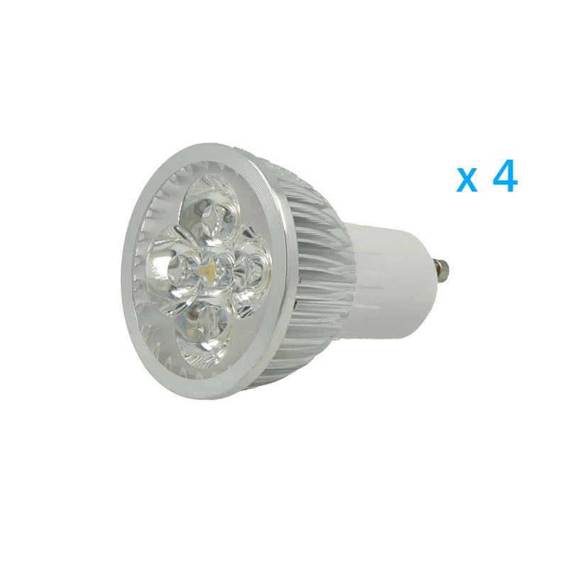 4 pz lampade LED GU10 dimmerabili TRIAC 6W, bianco caldo 3000K, 580 lm