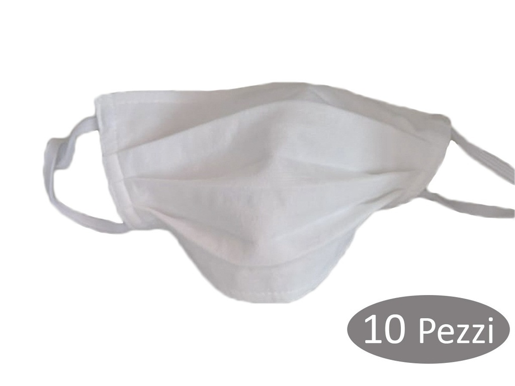 10 pezzi mascherine TNT lavabili riutilizzabili, copri viso protettivo, Made in Italy