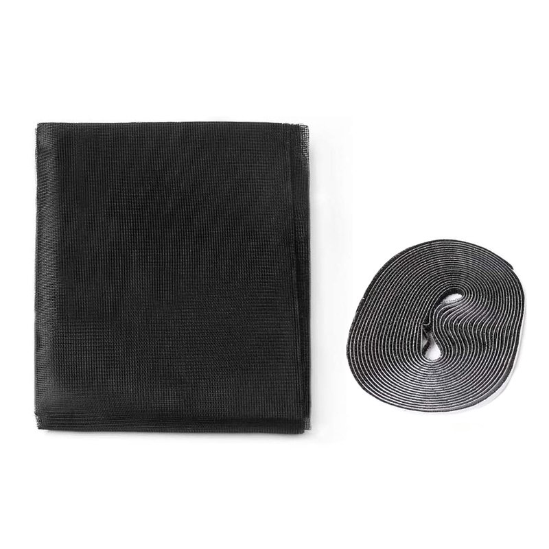 Zanzariera finestra adesiva nera 60x150 cm con nastro in velcro