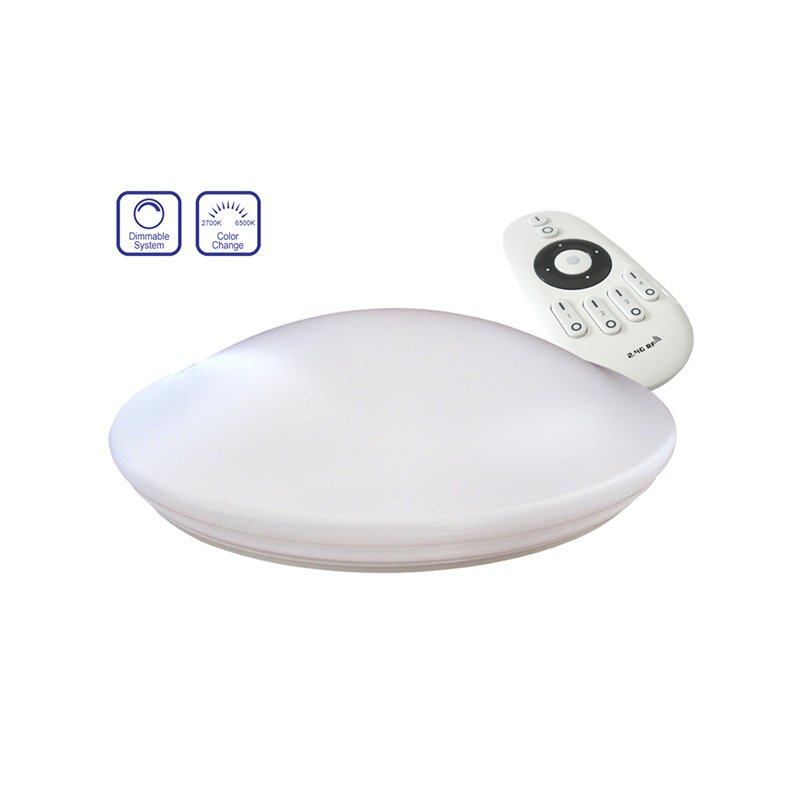 Plafoniera Led Da Soffitto CCT 40W Dimmerabile Bicolore Cambia Colorazione Bianco Caldo e Freddo Con Telecomando 490mm