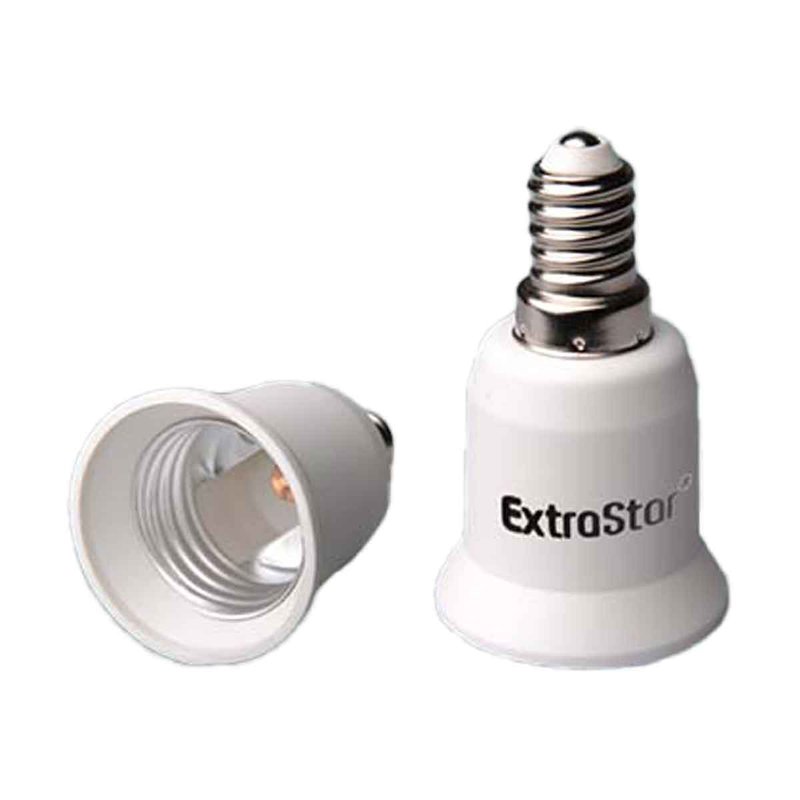 [EX-E14-E27X2] 2 Pezzi Portalampade Adattatori Convertitore Lampada Attacco E14 a E27