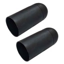 2 Pezzi Portalampade E14, Portalampada in Termoplastico Nero Slim Cilindro