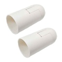2 Pezzi Portalampade E14, Portalampada in Termoplastico Bianco Slim Cilindro