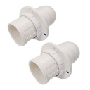 2 Pezzi Portalampade E14, Portalampada in Termoplastico Bianco Con Ghiera