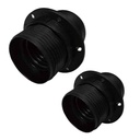 2 Pezzi Portalampade E27, Portalampada in Termoplastico Nero Con Ghiera